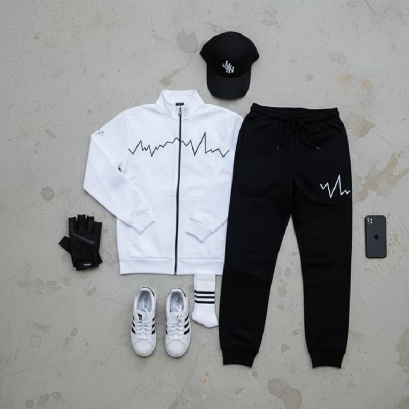 ست سوییشرت شلوار مردانه سفید مدل EKO